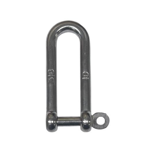 US Stainless Stainless Steel 316 Long D Shackle Captive Pin 3/8" (10mm) Dee