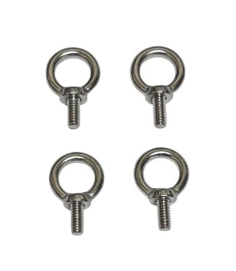 US STAINLESS 4 Pieces 316 Stainless Lifting Eye Bolt 1/4" x 1/2" UNC Pitch of 20