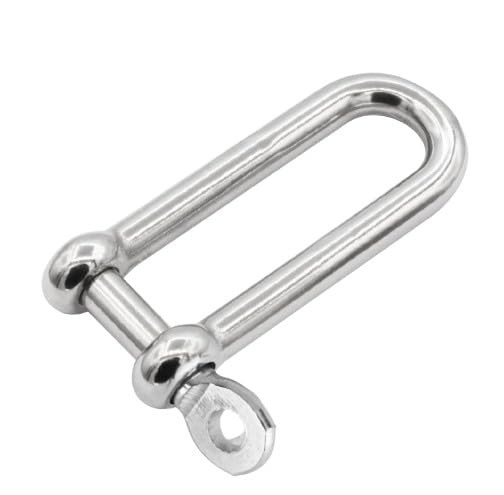 US STAINLESS Stainless Steel 316 Long D Shackle Captive Pin 5/16" (8mm) Dee