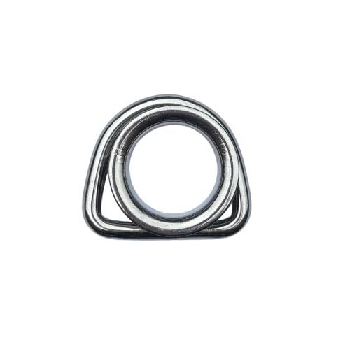 US Stainless 304 Stainless D Ring with Thimble Welded 8mm (5/16" x 2")