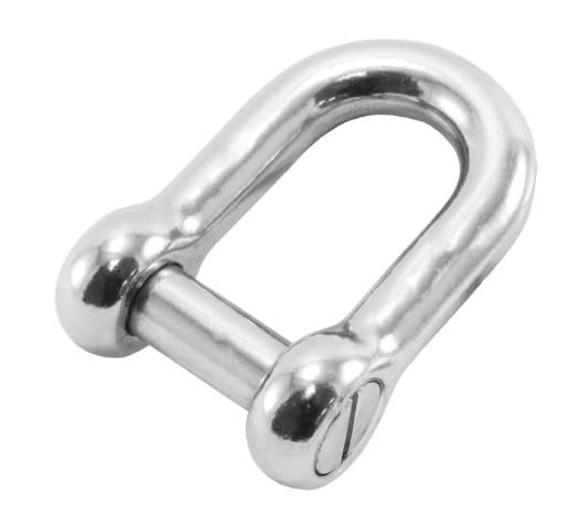 US STAINLESS Stainless Steel 304 D Shackle w/Slotted Flat Pin 10mm (3/8")