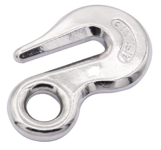 US STAINLESS Stainless Steel 316 Grab Hook with Eye 5/8" Marine Grade