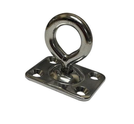 US Stainless 304 Stainless Square Swivel Pad Eye 5/16" 8mm 