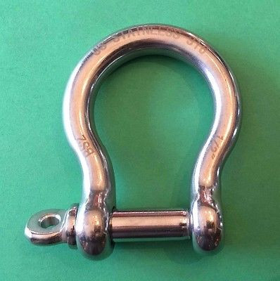 Stainless Steel 316 Forged Bow Shackles 1/2" (12mm) Marine Grade