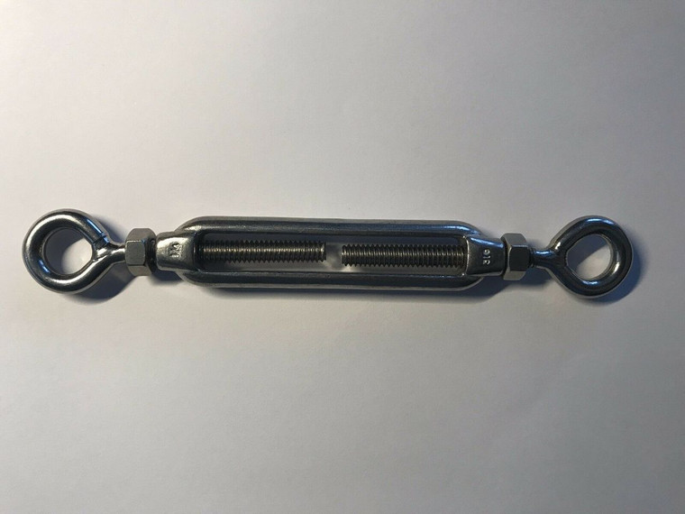 Stainless Steel 316 1/4" Turnbuckle Eye and Eye with Locknuts Marine