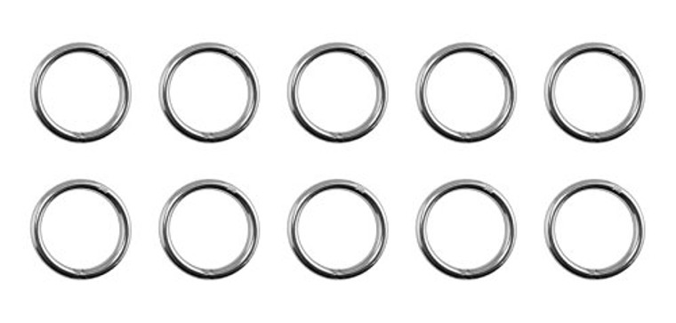 10 Pieces Stainless Steel 316 Round Ring Welded 5/32" x 1" (4mm x 25mm) Marine Grade