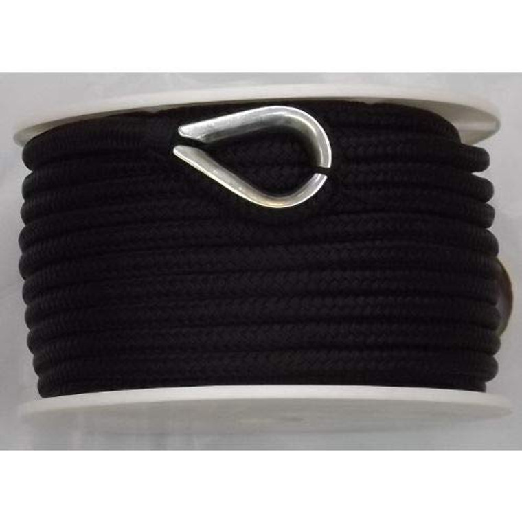 US Ropes Nylon Double Braided Anchor Line 3/8" x 100' Black