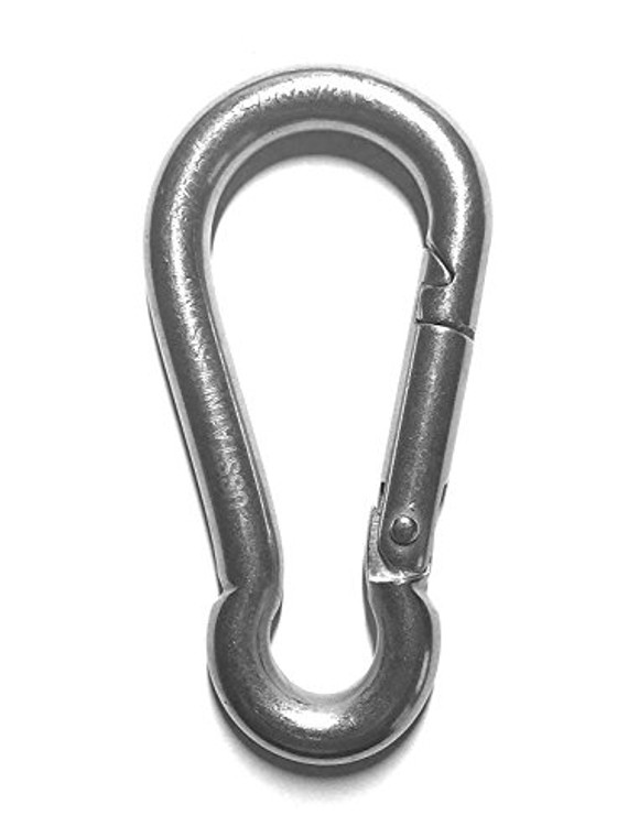 Stainless Steel 316 Spring Hook Carabiner 5/16" (8mm) No Eye Marine Grade