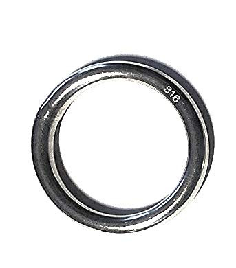 1/4" x 2" Scuba Choice 316 Stainless Steel Welded Round Ring 6mm x 50mm 2pc 