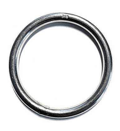 Stainless Steel 316 Round Ring Welded 3/16 x 1 5/8 (5mm x 40mm) Marine  Grade - US Stainless