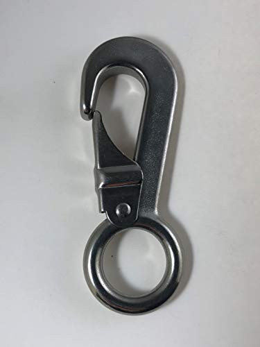 Stainless Steel 316 Rigid Eye Snap Hook with Safety Latch 5 1/2 Marine  Grade