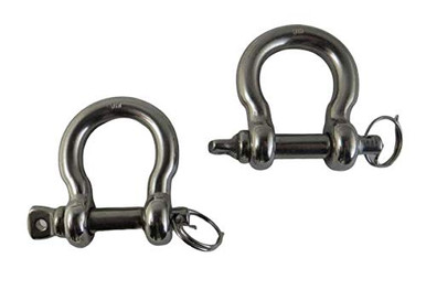 2 Pieces Stainless Steel 316 Anti-Off Bow Shackle with Locking Ring 5/16