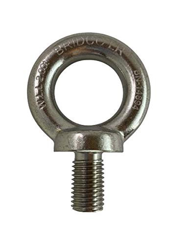 1) 316 STAINLESS STEEL LIFTING EYE BOLT M8 WITH NUT MACHINE LIFTING