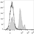 C57BL/6 murine bone marrow cells were stained with Anti-Ly6C antibody (STJA0000740) (filled gray histogram). Unstained bone marrow cells (empty black histogram) were used as control.