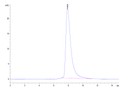 The purity of Biotinylated Human BTN1A1 is greater than 95% as determined by SEC-HPLC.