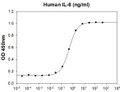 Recombinant human IL-6 protein biological activity assay showing TF-1 cell proliferation stimulation
