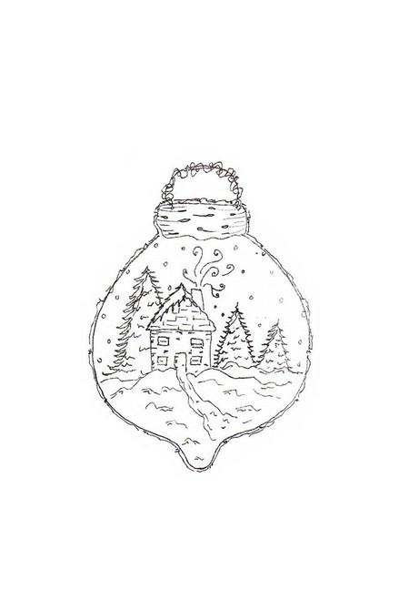 Pam Bray Designs Winter Wonderland Christmas Ornament stamp- Pam Bray