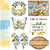 Lemoncello 12x12 scrapbook paper collection by Pam Bray Designs featuring lemons, citrus florals, blue and yellow patterns, ephemera, wreaths, butterflies, and vintage-inspired crafting elements.