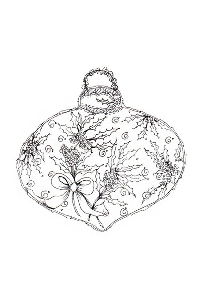 Pam Bray Designs Holly Leaves Christmas Ornament stamp - Pam Bray