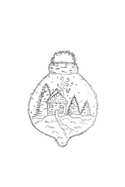 Pam Bray Designs Winter Wonderland Christmas Ornament stamp- Pam Bray