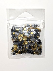 Silver, Gold and Black Pearls Sequins