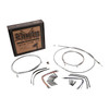 Burly Brand - Stainless Steel Handlebar Cable/Line Install Kit for 18" Ape Hanger Bar fits '08-'13 FLHR/C & FLTR/U/X (W/ ABS)