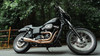 Sawicki Speed 930-01244 shorty brushed stainless 2-into-1 exhaust installed on a Harley Dyna