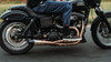Sawicki Speed 930-01244 shorty brushed stainless 2-into-1 exhaust installed on a Harley Dyna