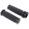  Motorcycle Supply Co. - Harley Davidson 1" Knurled Grips (Black/Cable Throttle) 