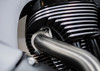 Sawicki Speed 930-01343 mid-length hand brushed stainless 2-into-1 exhaust installed on an Indian Chieftain
