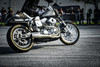 Sawicki Speed 930-01241 shorty hand brushed stainless 2-into-1 exhaust installed on a Harley Dyna