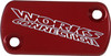 Works Connection - 21-005 - Anodized Billet Aluminum Front Brake Reservoir Cover - Red