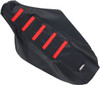 Moose Offroad - Ribbed Seat Cover - Black Cover/Red Ribs - Honda