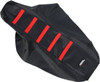 Moose Offroad -  - Ribbed Seat Cover - Black Cover/Red Ribs - Honda