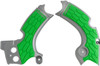 Acerbis - 2657591417 - X-Grip Frame Guards - Silver/Green - KX 250 F