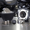  S&S Cycle - Wrinkle Black 131" Stroker Cylinder & Piston Kit W/ Non-Highlighted Cylinder Fins fits '17-'21 M8 Engines 