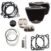  S&S Cycle - Wrinkle Black 131" Stroker Cylinder & Piston Kit W/ Non-Highlighted Cylinder Fins fits '17-'21 M8 Engines 