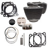  S&S Cycle - Wrinkle Black 131" Stroker Cylinder & Piston Kit W/ Highlighted Cylinder Fins fits '17-'21 M8 Engines 