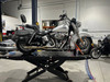 Sawicki Speed 930-01073 mid-length brushed stainless 2-into-1 exhaust installed on a Harley Twin Cam Softail