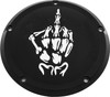 Custom Engraving - SKUL24-46BG - 7 M8 Flt/Flh Derby Cover Bone Finger Black
