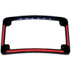  Custom Dynamics - Black Radius License Plate Frame W/ Auxiliary Red/White LEDs and Tag Illumination 