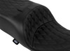 Drag Specialties Seats - Double Diamond Black Stitch Vinyl Freedom Seat fits '15-'25 FLRT/FLTRT Models