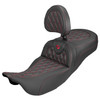 Saddlemen - Lattice Extended Reach Roadsofa™ Carbon Fiber Seat with Backrest fits '08-'25 FL Model