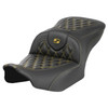 Saddlemen - Gold Lattice Stitch Roadsofa™ Carbon Fiber Seat fits '23-'25 FLH/FLT Models
