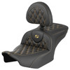Saddlemen - Gold Lattice Stitch Roadsofa™ Carbon Fiber Seat fits '23-'25 FLH/FLT Models