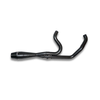 Sawicki Speed - 930-02622 - Intimidator 2-into-1 Shorty Exhaust Black Ceramic w/ Black Billet End Cap - Fits 2018-2026 Harley-Davidson M8 Softail Street Bob, Fat Bob, Low Rider S/ST & Heritage