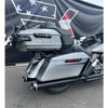  Khrome Werks - HP-Plus 4.5" Slip-On Mufflers W/ Black Tracer Tip Billet End Caps fits '17-'22 Harley Touring Models - Black 