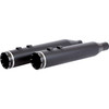 Khrome Werks - HP-Plus 4.5" Slip-On Mufflers W/ Black Tracer Tip Billet End Caps fits '17-'23 Harley Touring Models - Black