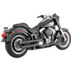 Vance & Hines - 3" Round Twin Slash Slip-On Mufflers fits '07-'17 Softail Models (Exc. Softail Fat Boy Models) - Black