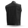  First Mfg 49/51 Denim/ Leather Combo Vest - With Collar- Medium (Open Box) 